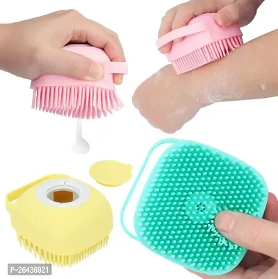 Body Scrubber with Soap Dispenser Brush, Silic - Pack of 1