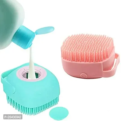 Body Scrubber with Soap Dispenser Brush, Silic - Pack of 1