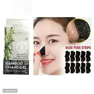 Blackhead Remover Strips, Deep Cleansing Face Nose Strips With Instant Pore Unclogging, Features C-Bond Technology, Oil-Free, for Pores, Pimples, all Skins, features Bamboo Charcoal, Pc10