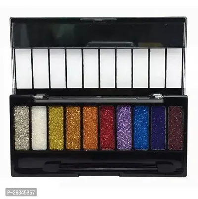 Glitter Eyeshadow Palette, 10 Colors Sparkle Shimmer Eye Shadow Highly Pigmented Long Lasting Makeup Palette