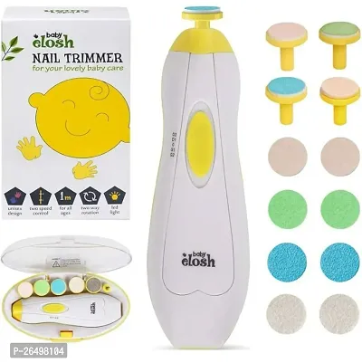 Baby Nail Trimmer File Electric Safe Nail Clippers with Light for Newborn or Toddler Toes and Fingernails,