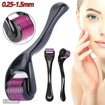 roller with 540 Titanium Needles For hair regrowth needle roller Scalp Face and body Treats Acne Scar Skin Ageing Stretchmarks for men women ( 1 mm)