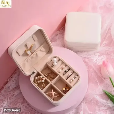 Leather Small Jewelry Box For Necklace, Bracelet, Pendant, Earring Travel Portable Jewelry Case-thumb0