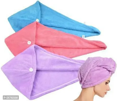 Gentle and Effective: Microfiber Hair Towel for All Hair Types Set of 3 pcs