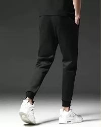 Men Striped Black white patti Track Pants-thumb1