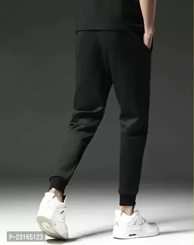 Men Striped Black white patti Track Pants-thumb2