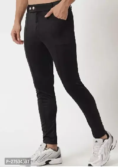 Classic Blended Solid Track Pants for Men-thumb0