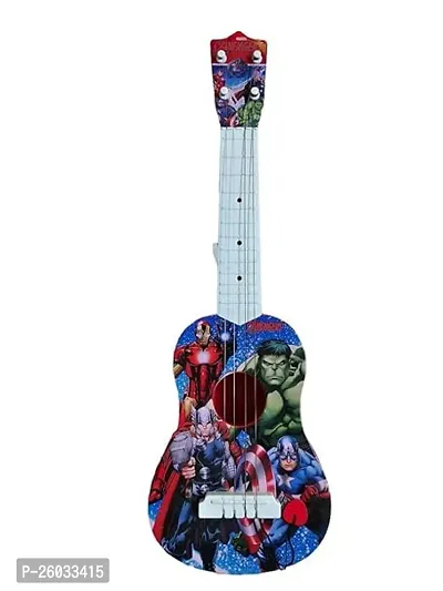 Cartoon Printed Wood Guitar Small Guitar Toy Learning Toy Musical Instrument Gift for Kids Mini Guitar for Girls and Boys, Print Many Vary Pack of 1 Cartoon Printed