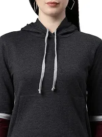 BAILEY SELLS Women's Cotton Fleece Round Neck Hooded Sweatshirt-thumb3