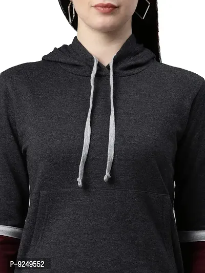 BAILEY SELLS Women's Cotton Fleece Round Neck Hooded Sweatshirt-thumb4
