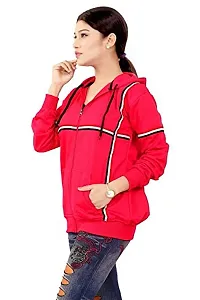 BAILEY SELLS Hosiery Fabric Hoodies Sweatshirt Winter Jacket for Women Red-thumb1