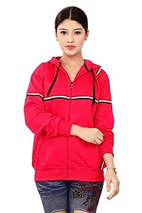 BAILEY SELLS Hosiery Fabric Hoodies Sweatshirt Winter Jacket for Women Pink-thumb4