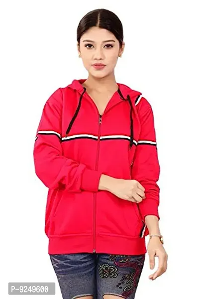 BAILEY SELLS Hosiery Fabric Hoodies Sweatshirt Winter Jacket for Women Pink-thumb5