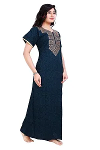BAILEY SELLS Women's Cotton Solid Above The Knee Night Gown (Group-B_Blue_Free Size)-thumb2