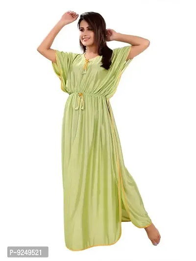 BAILEY SELLS Women's Satin Blend Kaftan /Nighty/Nightdress/Nightgown Light Green
