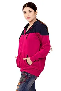 BAILEY SELLS Women's Hosiery Cotton V Neck Hooded Hoodie Sweatshirt-thumb2