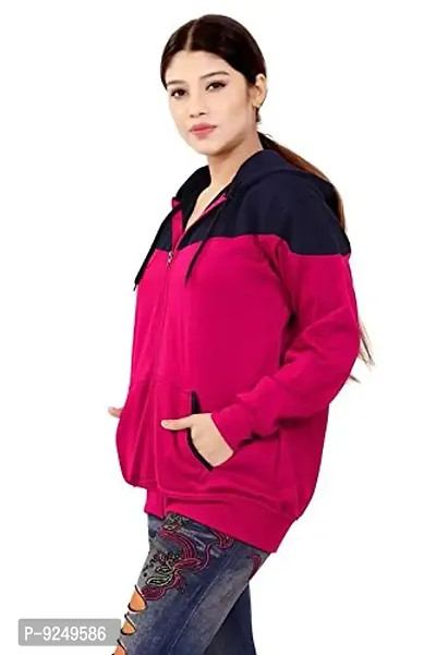 BAILEY SELLS Women's Hosiery Cotton V Neck Hooded Hoodie Sweatshirt-thumb3