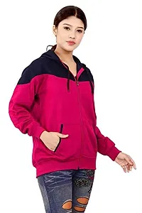 BAILEY SELLS Women's Hosiery Cotton V Neck Hooded Hoodie Sweatshirt-thumb1