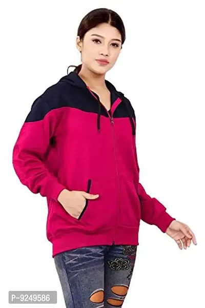 BAILEY SELLS Women's Hosiery Cotton V Neck Hooded Hoodie Sweatshirt-thumb2