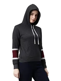 BAILEY SELLS Women's Cotton Fleece Round Neck Hooded Sweatshirt-thumb1