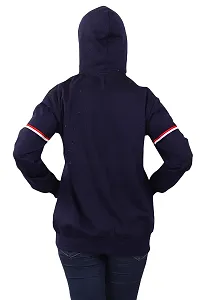 BAILEY SELLS Women's Hosiery Cotton Hooded Hoodie Sweatshirt Winter Jacket Free Size (Navy Blue)-thumb3