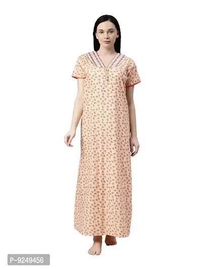 BAILEY SELLS Women's Cotton Floral Maxi Nightgown-thumb0