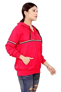 BAILEY SELLS Hosiery Fabric Hoodies Sweatshirt Winter Jacket for Women Pink-thumb2