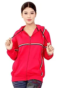 BAILEY SELLS Hosiery Fabric Hoodies Sweatshirt Winter Jacket for Women Pink-thumb3