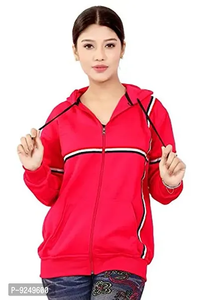 BAILEY SELLS Hosiery Fabric Hoodies Sweatshirt Winter Jacket for Women Pink-thumb4