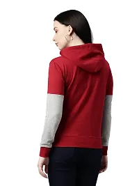 BAILEY SELLS Women's Cotton Fleece Round Neck Hooded Sweatshirt-thumb4