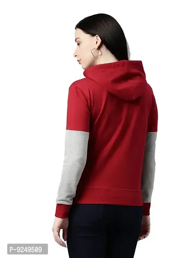 BAILEY SELLS Women's Cotton Fleece Round Neck Hooded Sweatshirt-thumb5