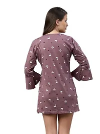 BAILEY SELLS Women's Hosiery Printed Knee Length Nightdress-thumb4