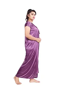 Bailey sells Women's Satin Solid Slip  Robe (BAILEY1505_Purple_Free Size)-thumb4