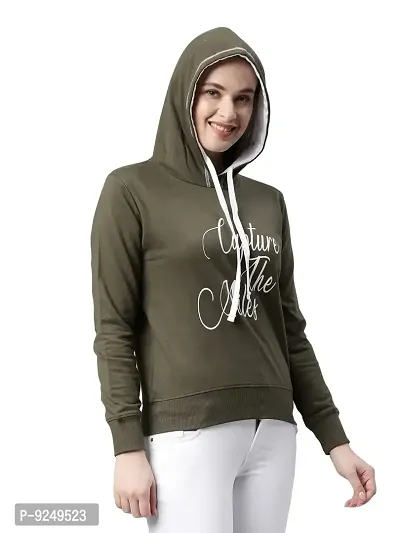 BAILEY SELLS Women's Cotton Fleece Round Neck Hooded Sweatshirt