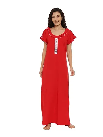 BAILEY SELLS Womens Cotton Embroidered Maxi Night Gowns