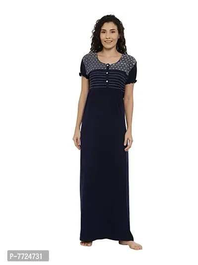 BAILEY SELLS Womens Hosiery Cotton Embroidered Maxi Nightgown