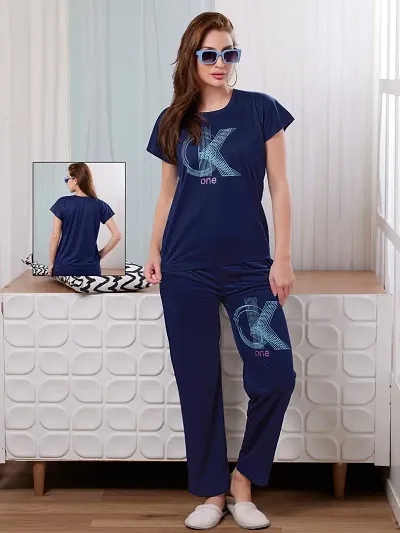 New In Cotton Hosiery Top & Pyjama Set Women's Nightwear 