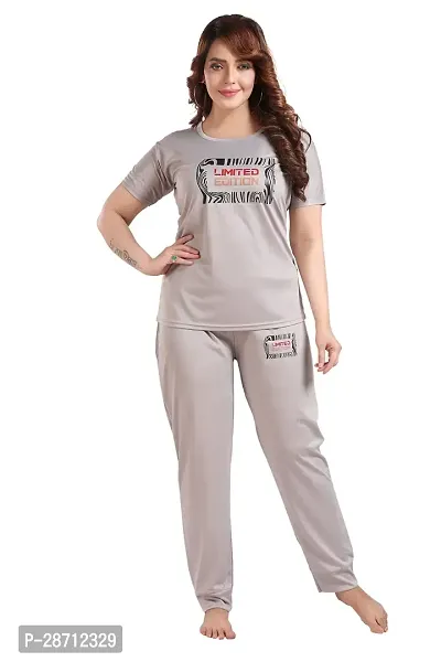 Classic Lycra Printed Top and Pyjama Nighty for Women-thumb2