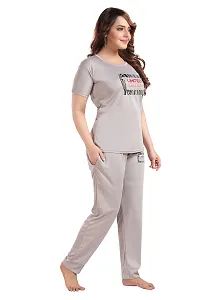 Classic Lycra Printed Top and Pyjama Nighty for Women-thumb2