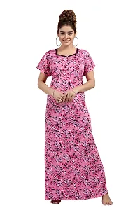 Trendy Satin Printed Nighty For Women-thumb3