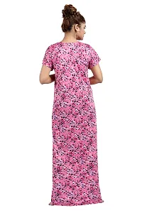 Trendy Satin Printed Nighty For Women-thumb1