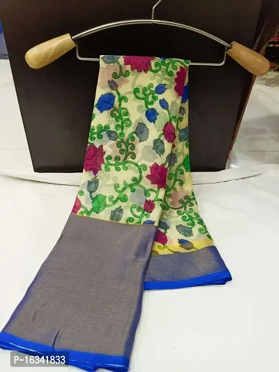 Myttaksh Women's Regular Fit Solid Printed Chiffon Saree (Multicolor) (FREE) (JSK1082)-thumb0
