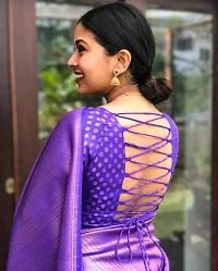 Beautiful Silk Blend Saree with Blouse piece-thumb3