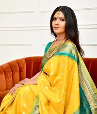 Classic Silk Blend Jacquard Saree with Blouse piece-thumb1
