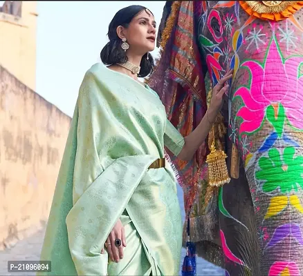 Classic Silk Blend Jacquard Saree with Blouse piece-thumb2