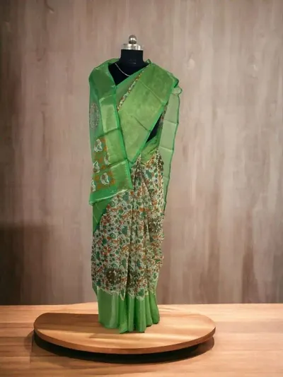 New In Faux Georgette Saree with Blouse piece 