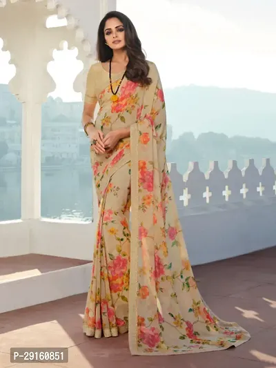 Classic Georgette Printed Saree With Blouse Piece-thumb0