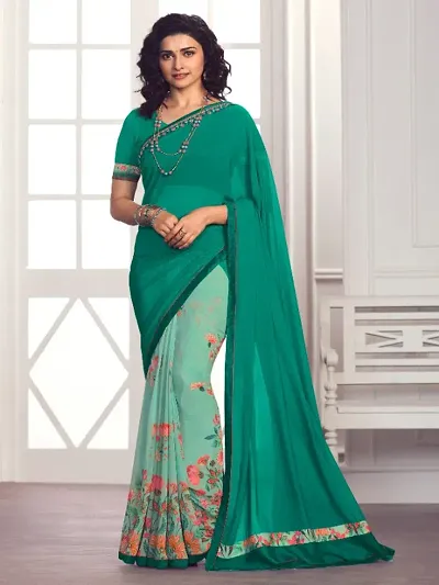 Georgette Printed Bollywood Saree with Blouse piece