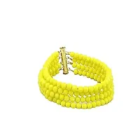 Manbhar Gems - Semi Precious Gemstone Crystal Stone Beads Bracelet for Women and Girl 4 Rows Yellow Colour Bracelet Fashion Jewellery-thumb2