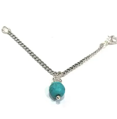 MANBHAR GEMS - Semi Precious Turquoise Gemstone Adjustable Beads Bracelet Charm Watch Charm Bag Charm Mobile Charm ( Same as Shown In Image )